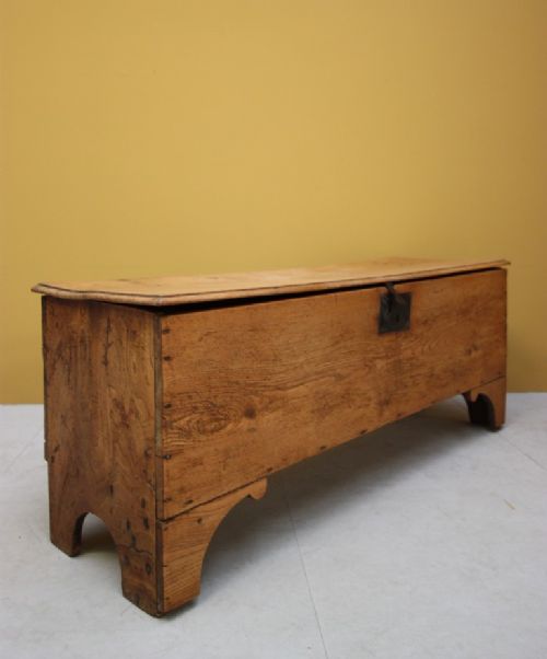Antique Elm Six Plank Chest/coffer