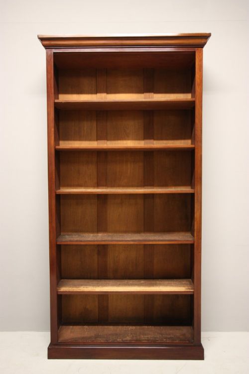 Tall Antique Mahogany Open Bookcase.