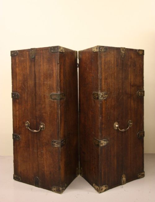 fig 2. Georgian Antique Oak Campaign Military Cabinet.