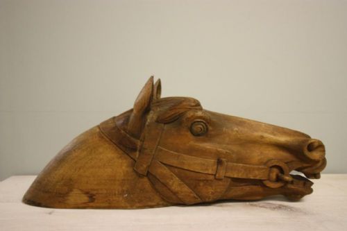 Antique 19th Century Carved Pine Horse's Head.