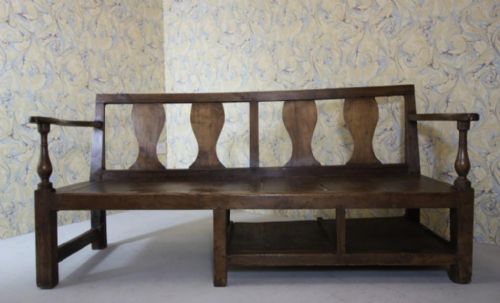18th Century Antique Fruitwood Settle/ Seat