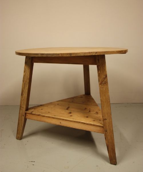 Large Welsh Antique Elm & Pine Cricket Table