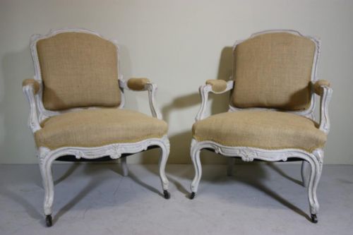 Pair of Original Antique Fauteuil Armchairs.