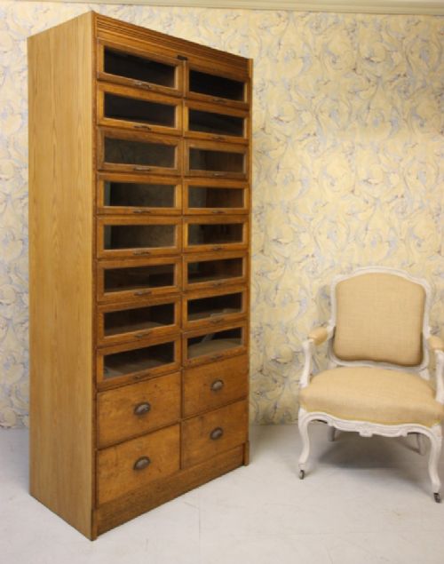 Edwardian Antique Oak Shirt Cabinet