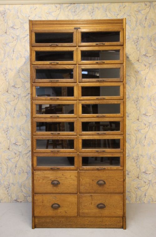 fig 1. Edwardian Antique Oak Shirt Cabinet