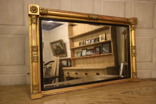 Regency Antique Gilt Wood Overmantle Mirror