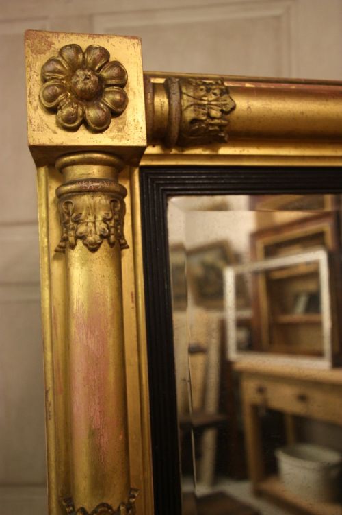 fig 1. Regency Antique Gilt Wood Overmantle Mirror