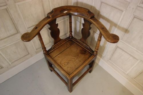fig 1. Georgian Antique Elm Country Elbow Armchair