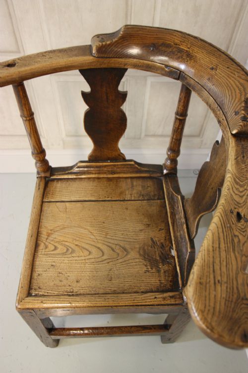 fig 2. Georgian Antique Elm Country Elbow Armchair