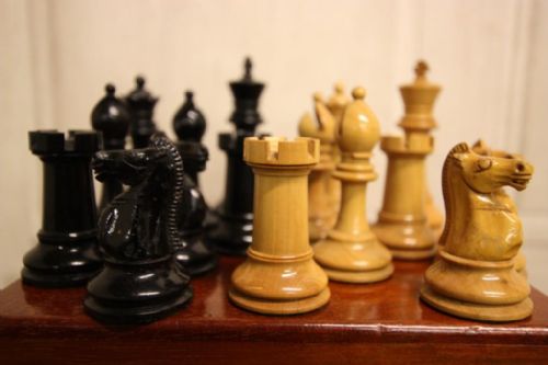 Good Quality 1930'S Box Wood Chess Set.