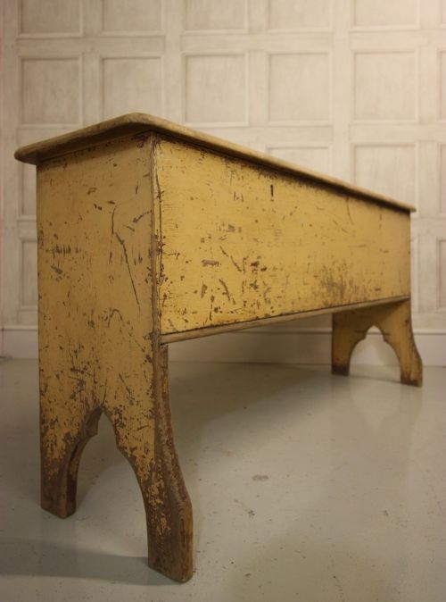 Original Antique Painted Pine Seat/coffer
