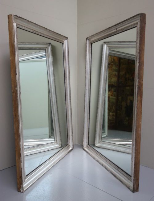Super Pair of Antique Silver Gilt Mirrors
