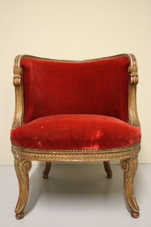 fig 1. 19th Century Carved & Gilt Antique Armchair.