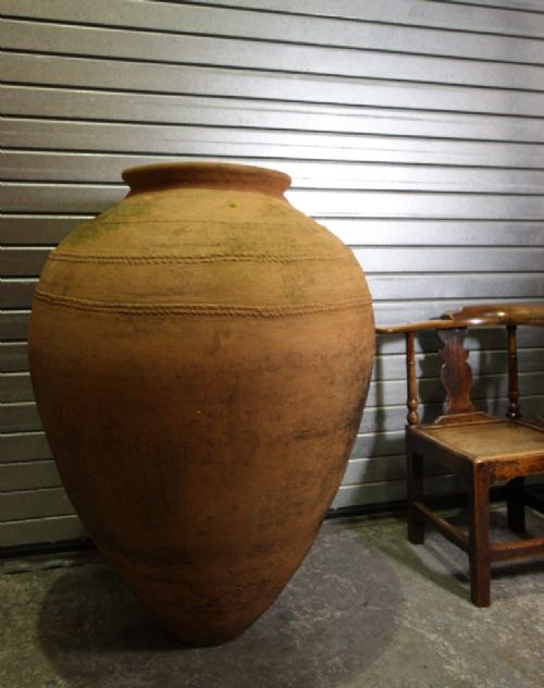 Huge 4ft High Antique Spanish Terracotta Urn