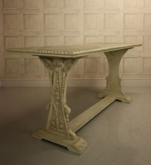 fig 1. 19th Century Antique Painted Oak Dining Table