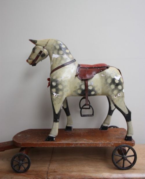 Edwardian Antique Childs Pull-a-long Horse