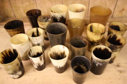Collection of 19 Antique Horn Beakers.