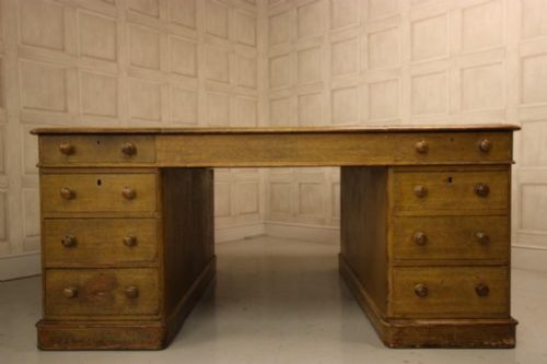 fig 1. Huge Antique Double Sided Partners Desk.