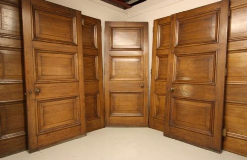 fig 1. Set of Ten 19th Century Antique English Oak Doors.
