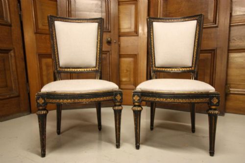 Pair of Decorative 19th C Antique Side Chairs.