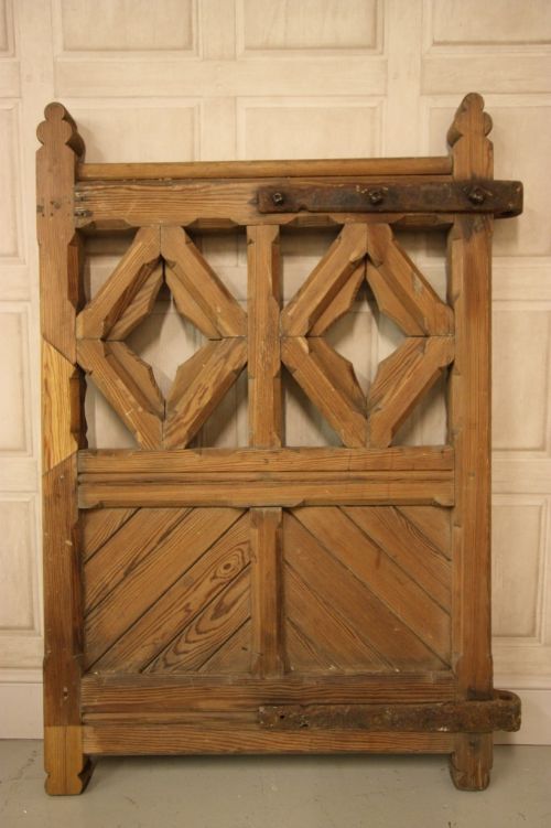 English Antique Gothic Pine Garden Gate.