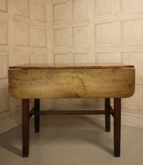 fig 1. Primitive Antique Oak Drop Leaf Supper Table