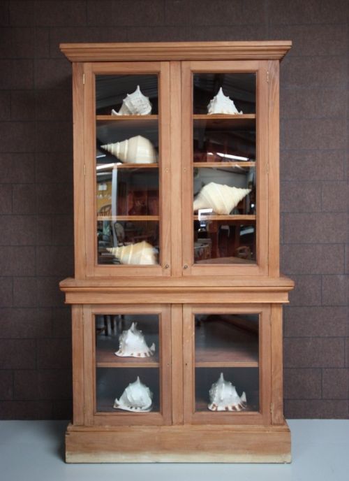 Antique Mahogany Four Door Glazed Bookcase.