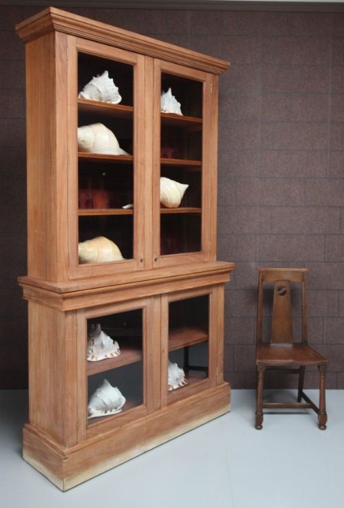 fig 1. Antique Mahogany Four Door Glazed Bookcase.