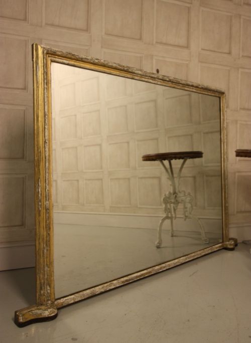 fig 1. Large William IV English Antique Gilt Mirror.