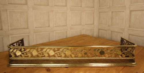 fig 1. Beautiful Antique Brass Fireplace Fender.