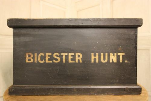 Painted Pine Antique Box for the  Bicester Hunt