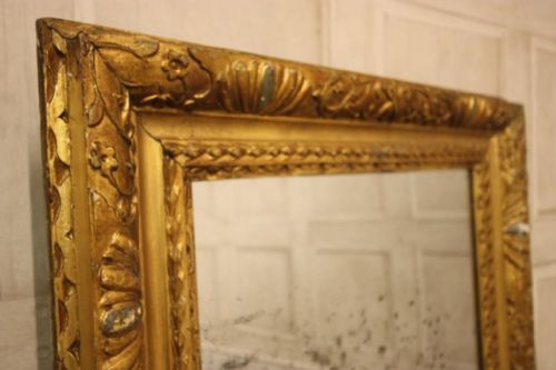 fig 1. Georgian Antique Carved Wood Gilt Mirror.