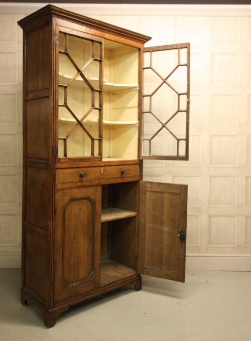 fig 2. Georgian Antique Oak Astragal Glazed Cupboard