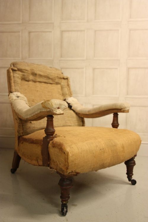 fig 1. English Antique Walnut Open Armchair