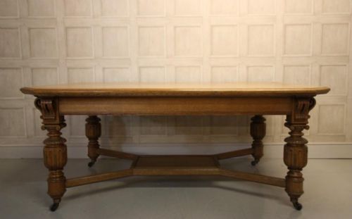 fig 1. English Antique Oak Library Dining Table