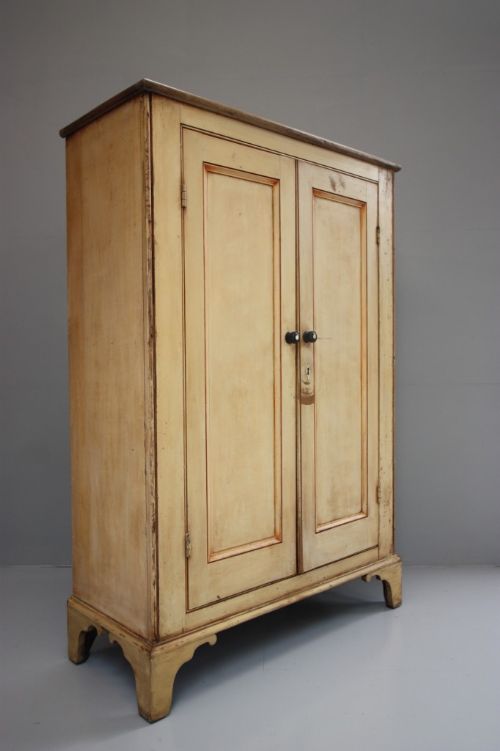 Original Painted Pine Antique Cupboard