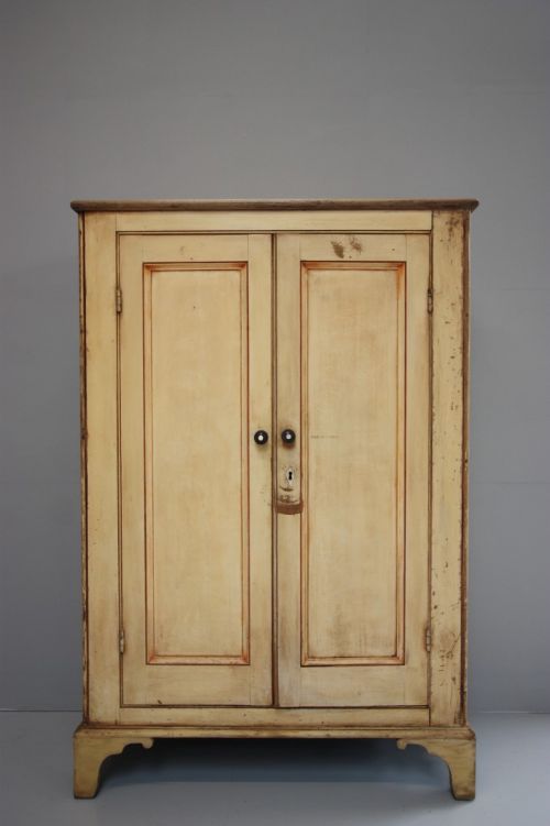 fig 1. Original Painted Pine Antique Cupboard