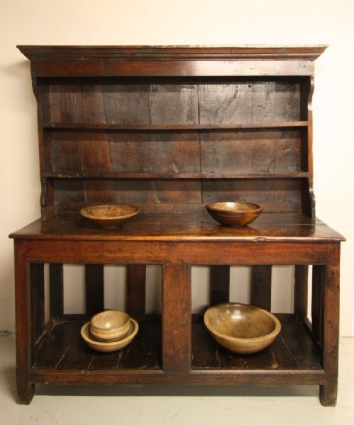 The Most Special 18th C Antique Oak Dairy Dresser