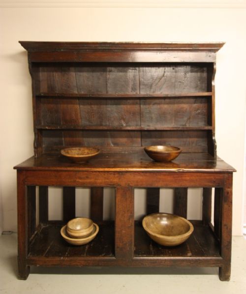 fig 1. The Most Special 18th C Antique Oak Dairy Dresser