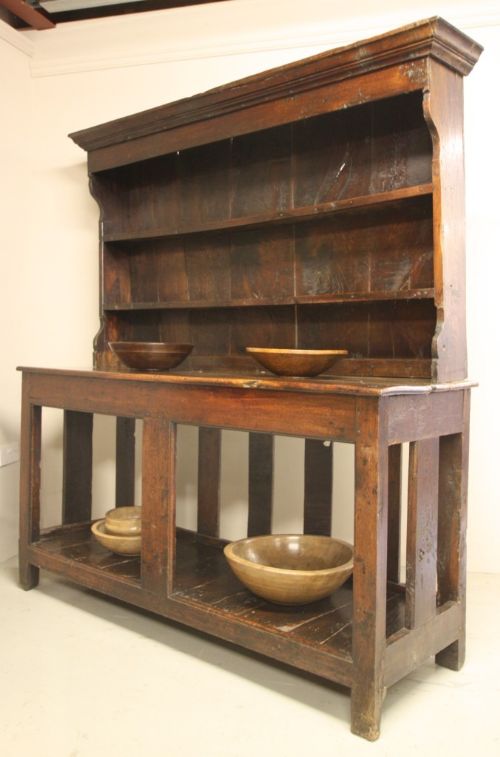 fig 2. The Most Special 18th C Antique Oak Dairy Dresser
