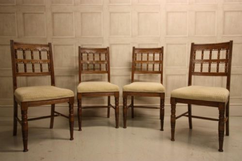 Set of Four Antique Oak 'Gillows' Dining Chairs