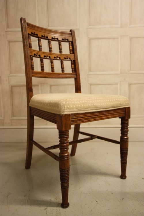 fig 1. Set of Four Antique Oak 'Gillows' Dining Chairs