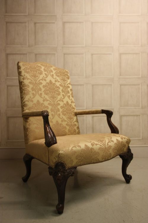 Wonderful Grand Antique Mahogany Open Armchair