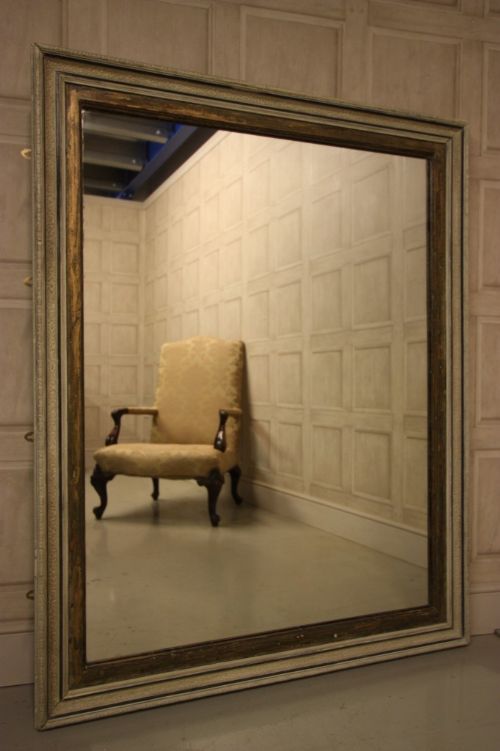 English Antique Gesso Framed Mirror.