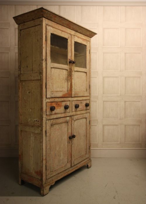 Original Painted Pine Georgian Antique Cupboard