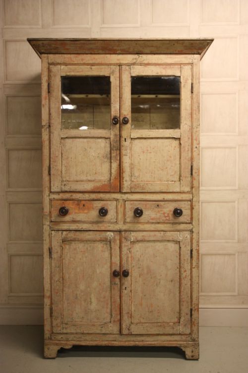 fig 1. Original Painted Pine Georgian Antique Cupboard