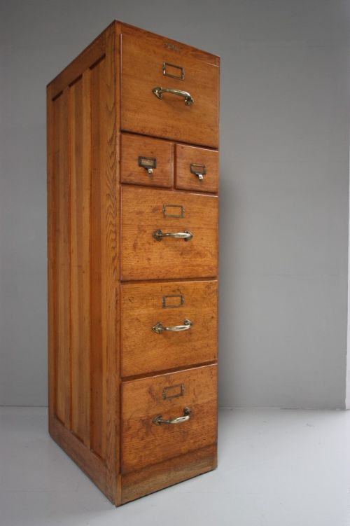 Edwardian Antique Oak Filing Cabinet