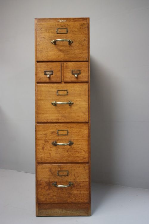 fig 1. Edwardian Antique Oak Filing Cabinet