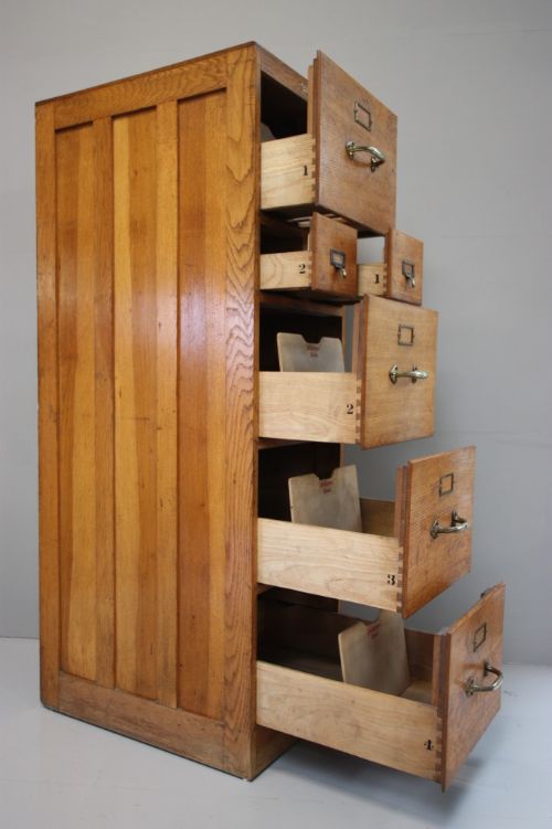 fig 2. Edwardian Antique Oak Filing Cabinet