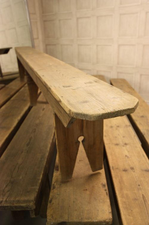 Antique Pine Benches from Stonyhurst College